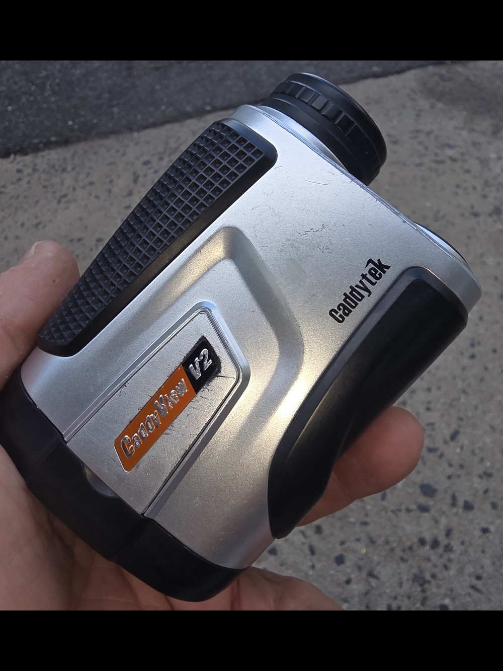 "Caddy Tek" Golf Range Finder ,Silver & Black V2 Golf Rangefinder